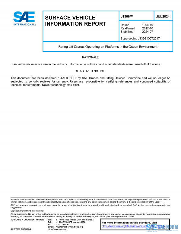 SAE J 1366 Series PDF