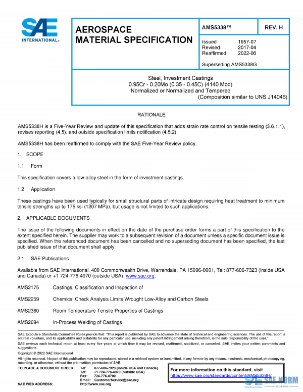 SAE AMS 5338 Series PDF