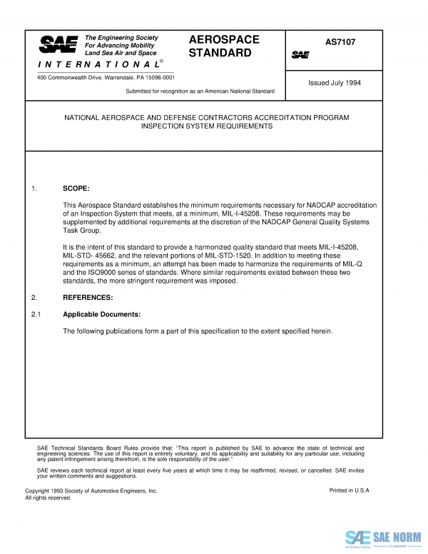 SAE AS 7107 Series PDF