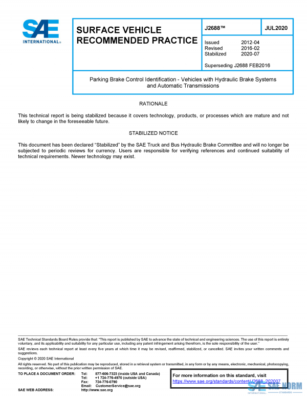 SAE J 2688 Series PDF