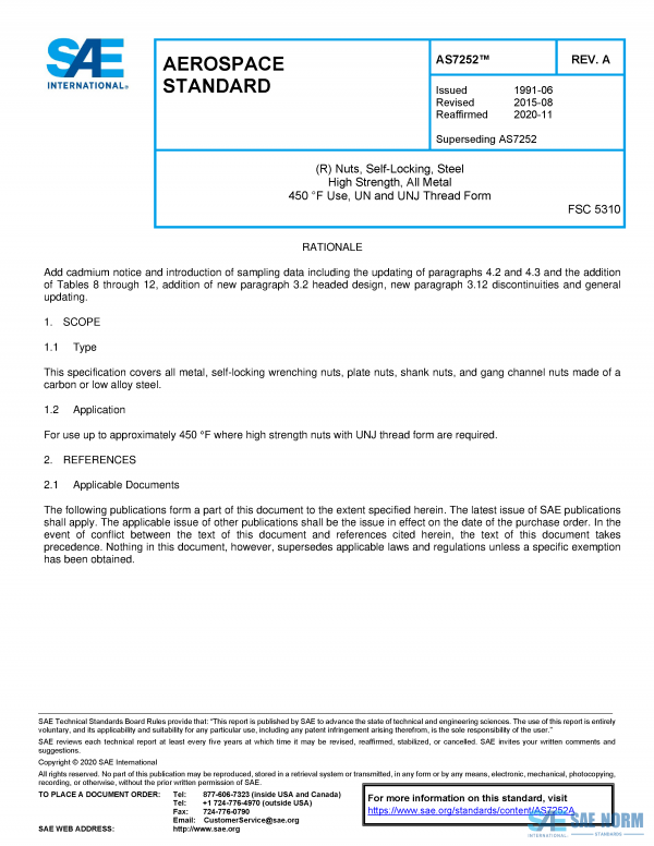 SAE AS 7252 Series PDF