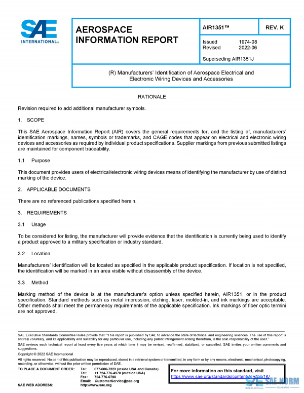 SAE AIR 1351 Series PDF