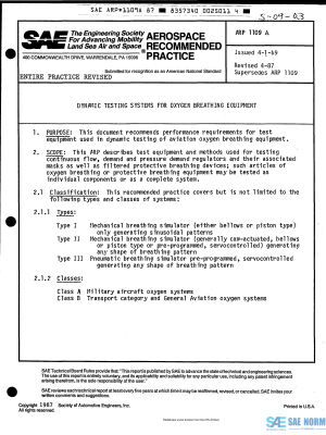 SAE ARP 1109 Series PDF