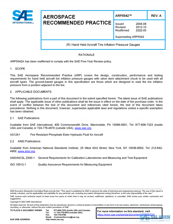 SAE ARP 5542 Series PDF