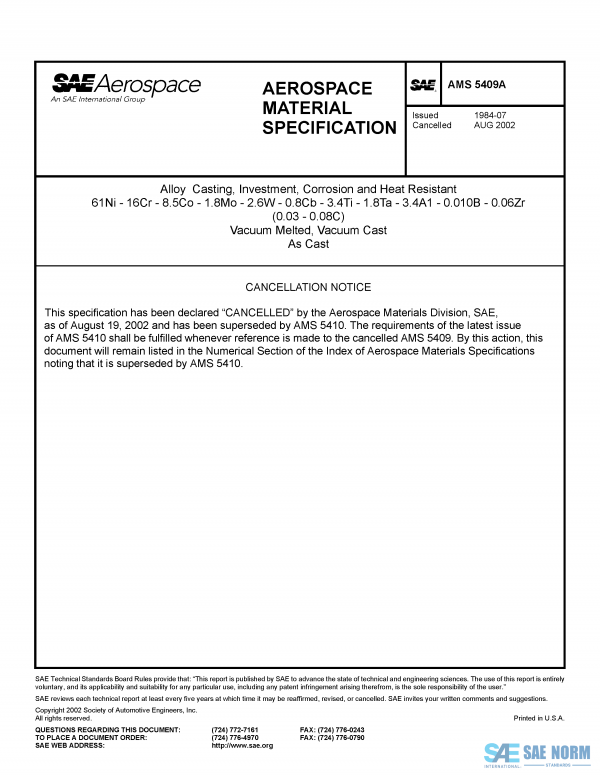 SAE AMS 5409 Series PDF