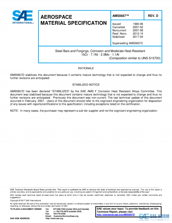 SAE AMS 5657 Series PDF