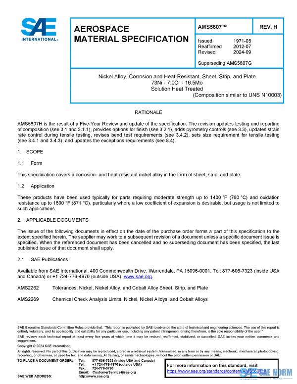 SAE AMS 5607 Series PDF