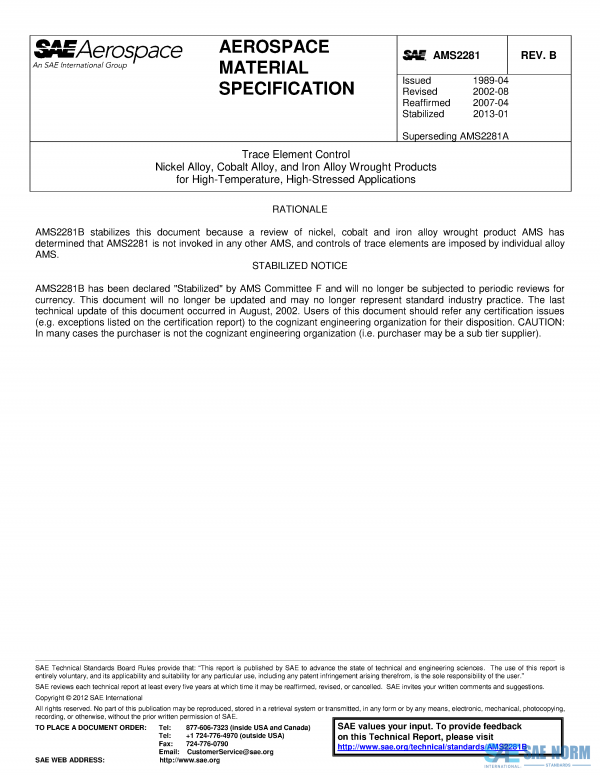 SAE AMS 2281 Series PDF