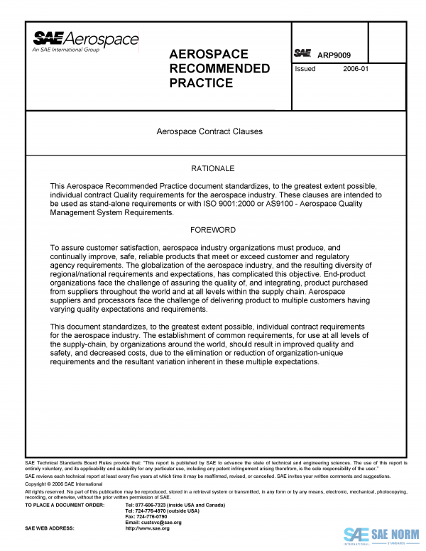 SAE ARP 9009 Series PDF