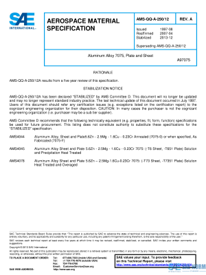 SAE AMSQQA 250/12 Series PDF