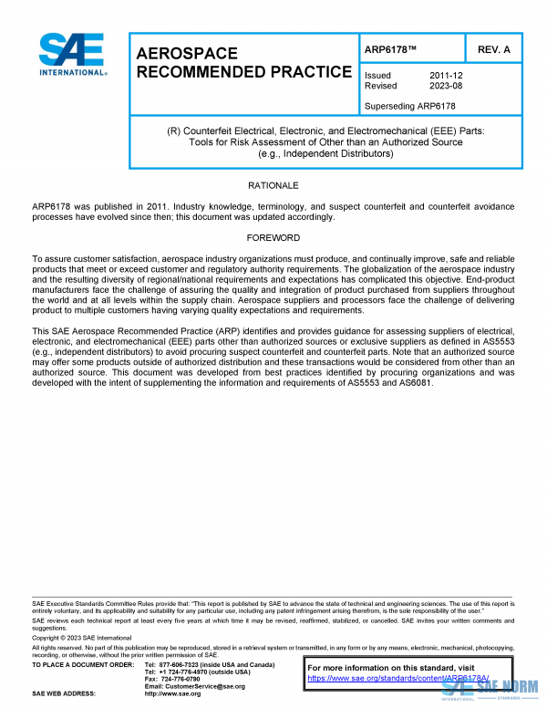 SAE ARP 6178 Series PDF