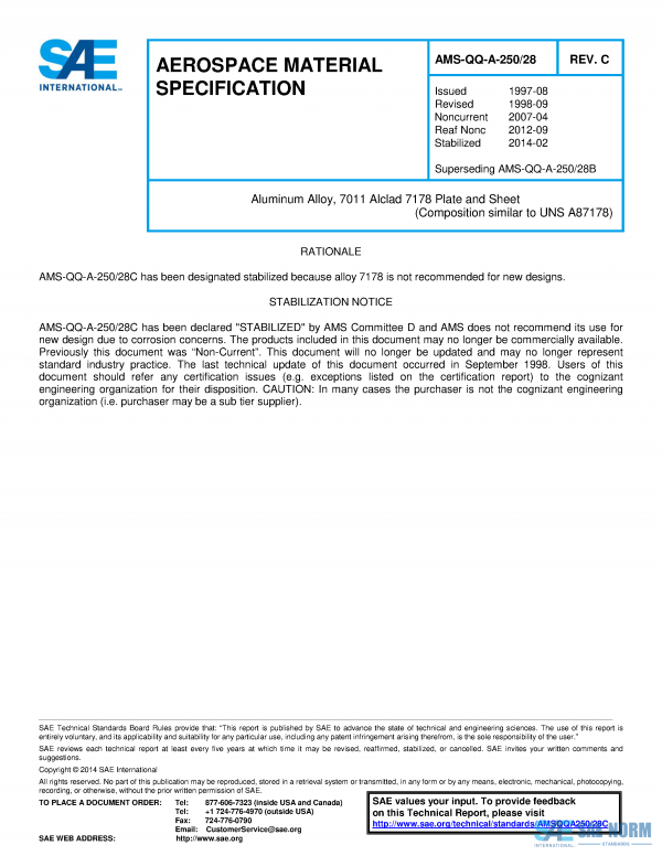SAE AMSQQA 250/28 Series PDF