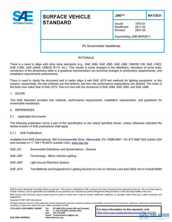 SAE J 280 Series PDF