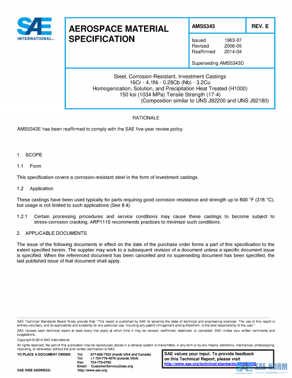 SAE AMS 5343 Series PDF