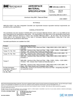 SAE AMSQQA 250/11 Series PDF
