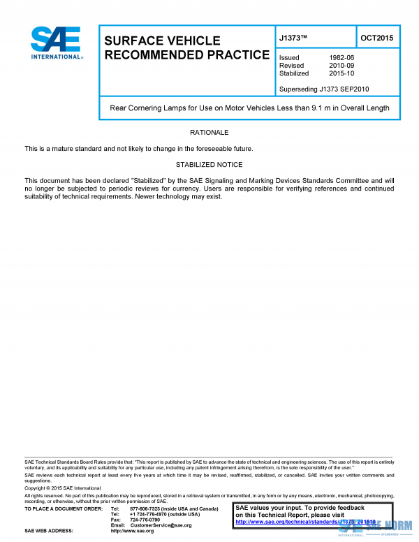 SAE J 1373 Series PDF