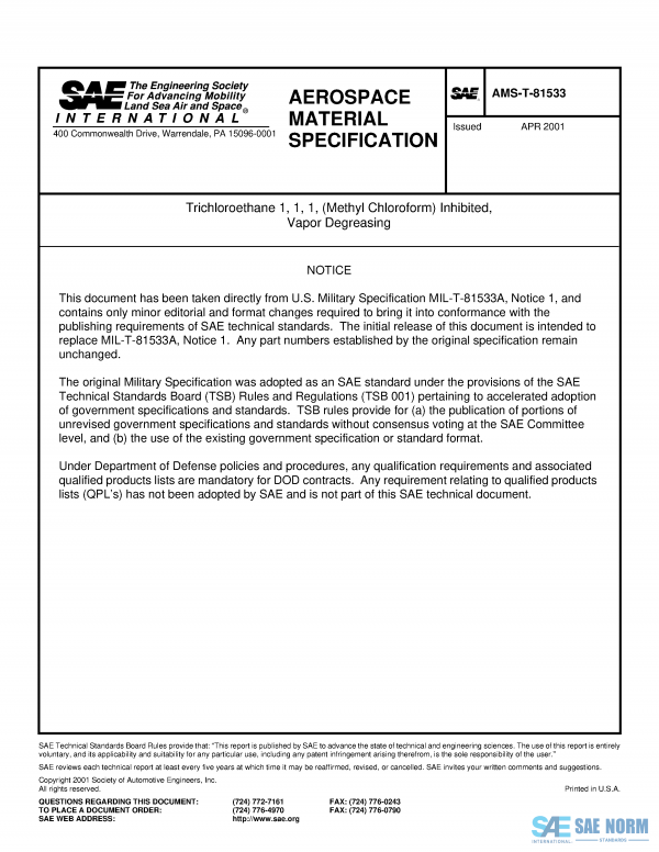 SAE AMST 81533 Series PDF