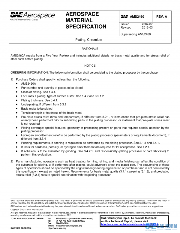 SAE AMS 2460 Series PDF