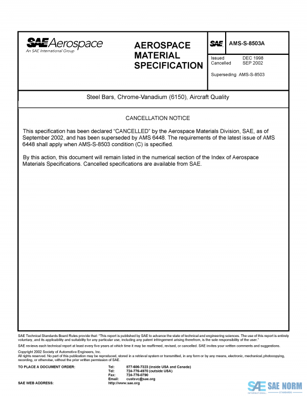 SAE AMSS 8503 Series PDF