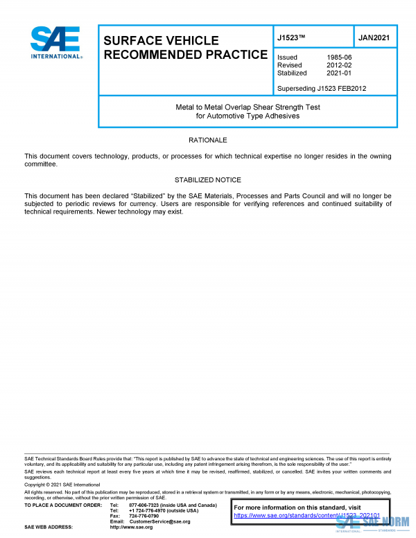 SAE J 1523 Series PDF