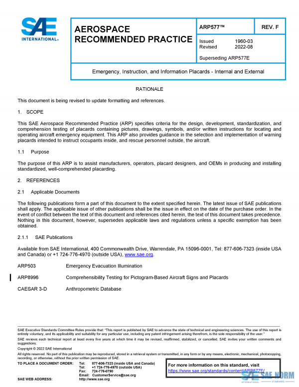 SAE ARP 577 Series PDF