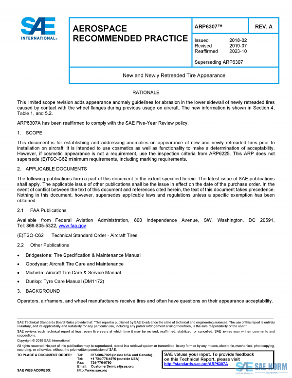 SAE ARP 6307 Series PDF