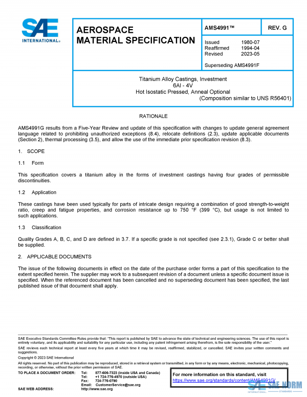 SAE AMS 4991 Series PDF