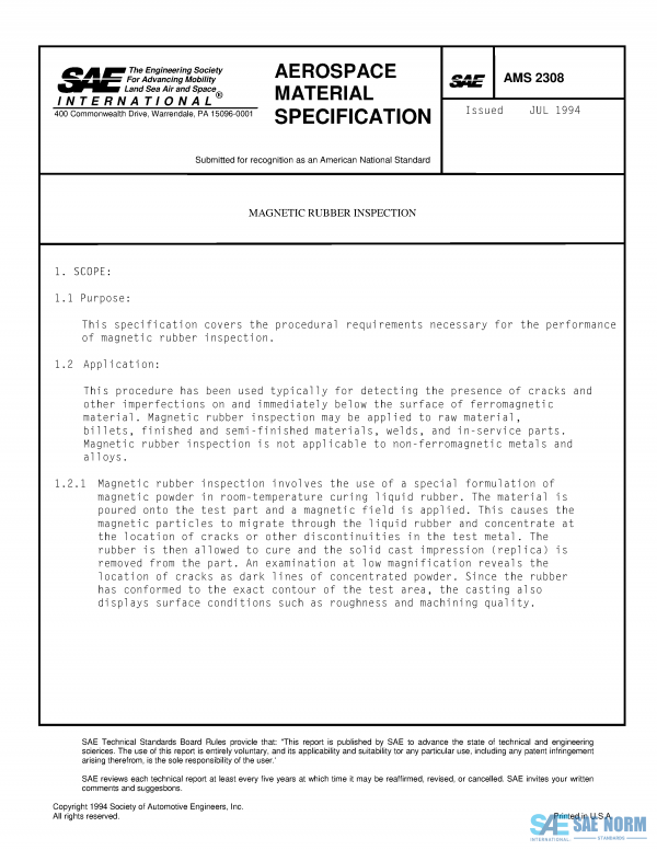 SAE AMS 2308 Series PDF