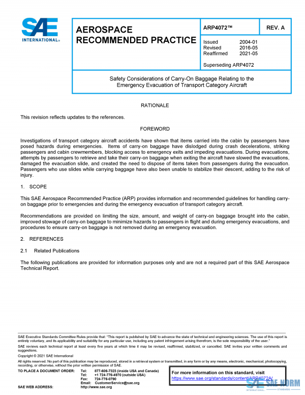 SAE ARP 4072 Series PDF