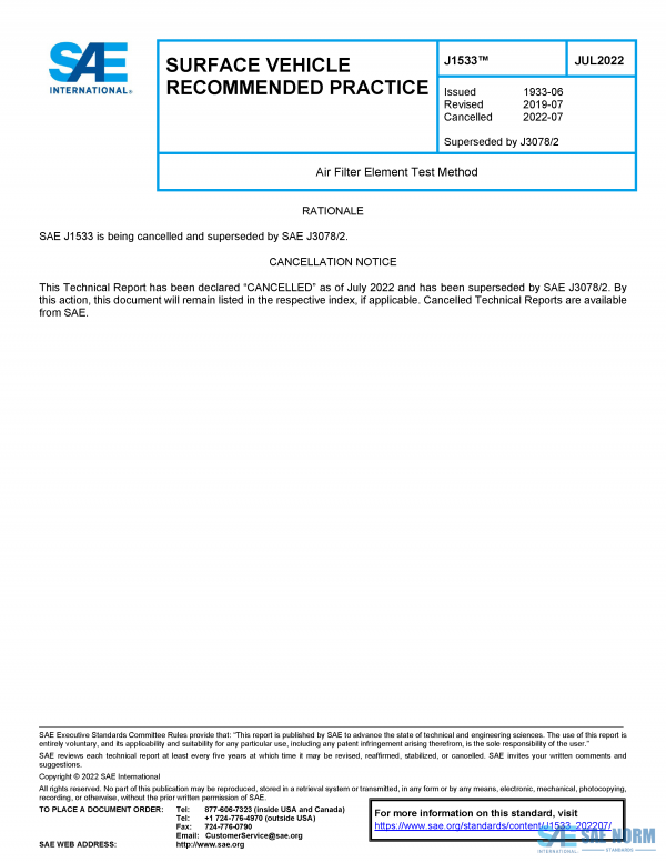 SAE J 1533 Series PDF