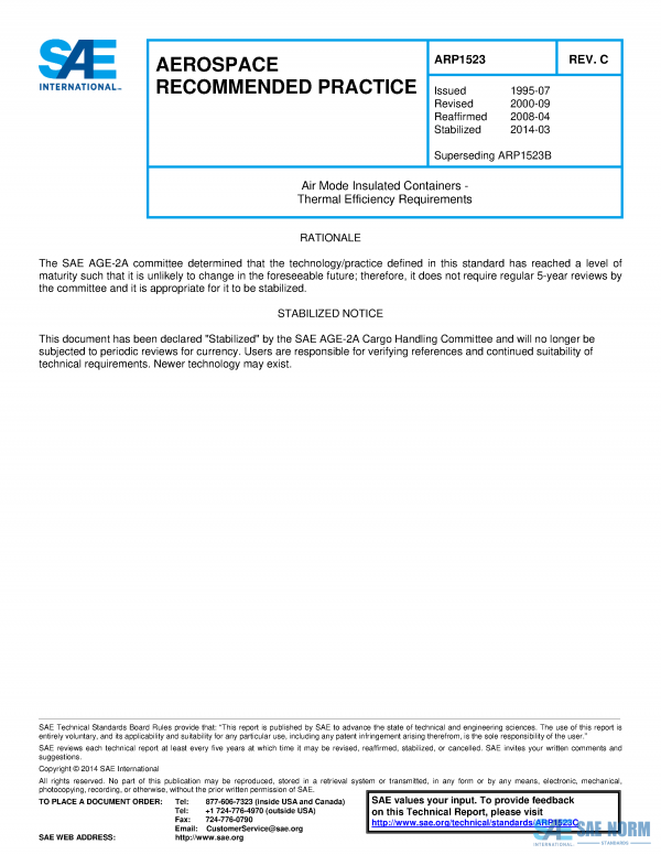 SAE ARP 1523 Series PDF
