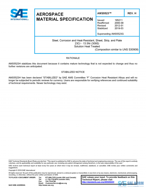 SAE AMS 5523 Series PDF