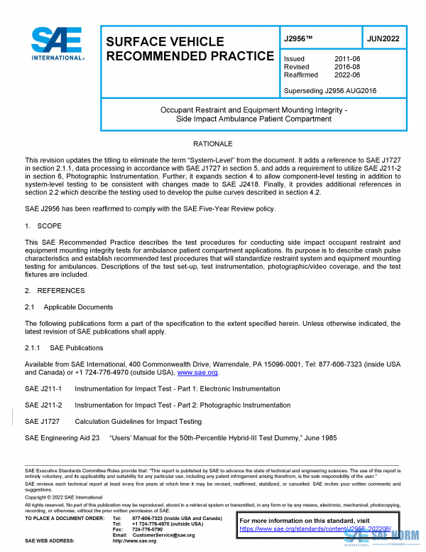 SAE J 2956 Series PDF