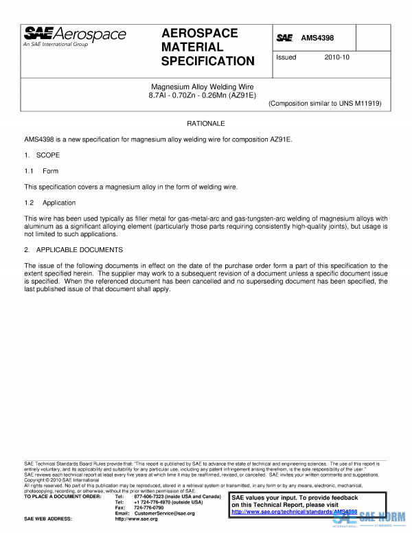 SAE AMS 4398 Series PDF