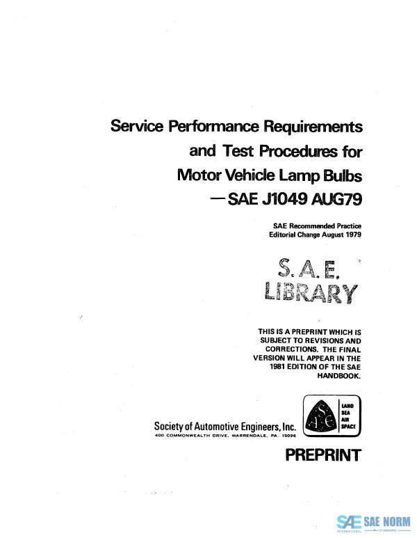 SAE J 1049 Series PDF