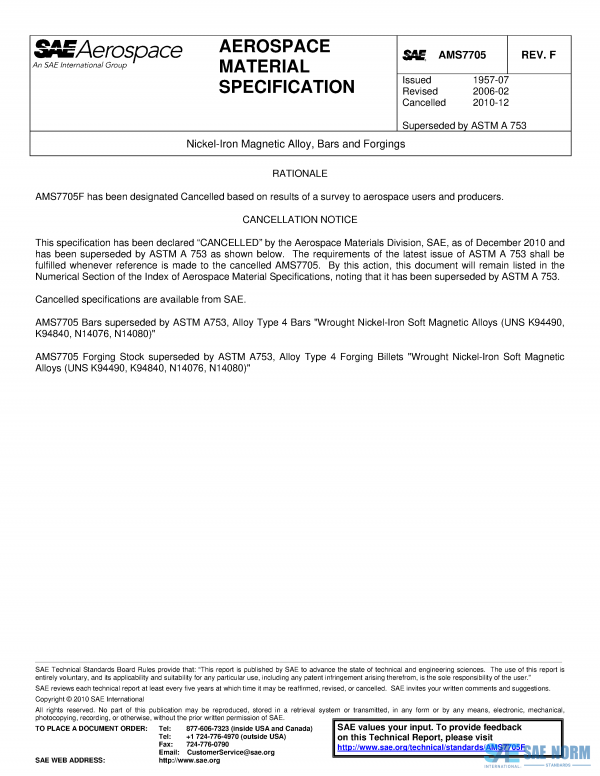 SAE AMS 7705 Series PDF