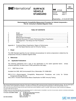 SAE J 1113/22 Series PDF
