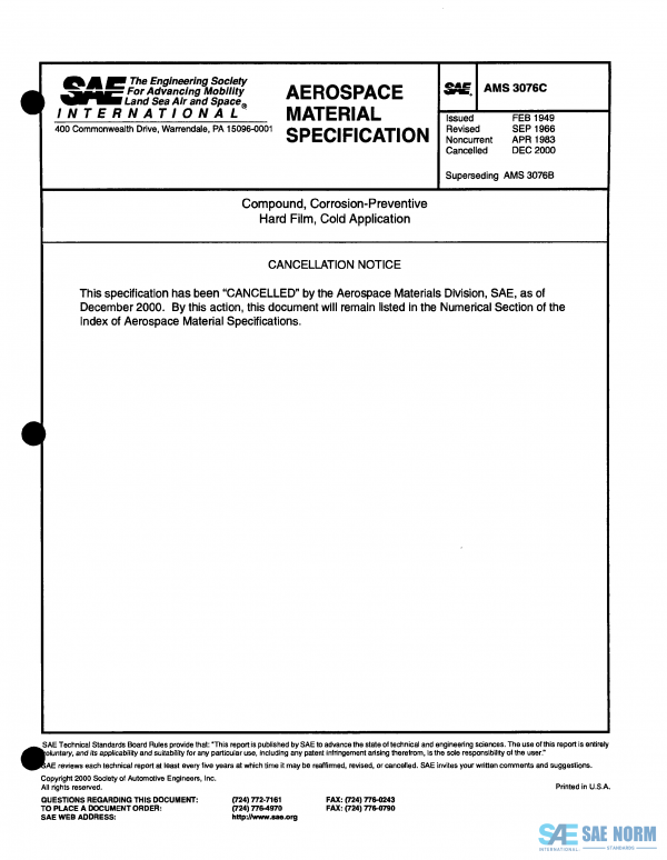 SAE AMS 3076 Series PDF