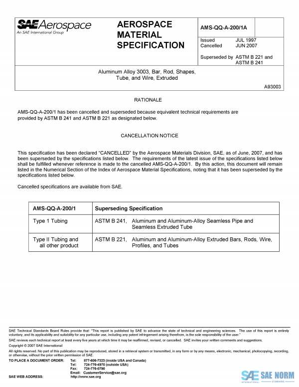SAE AMSQQA 200/1 Series PDF