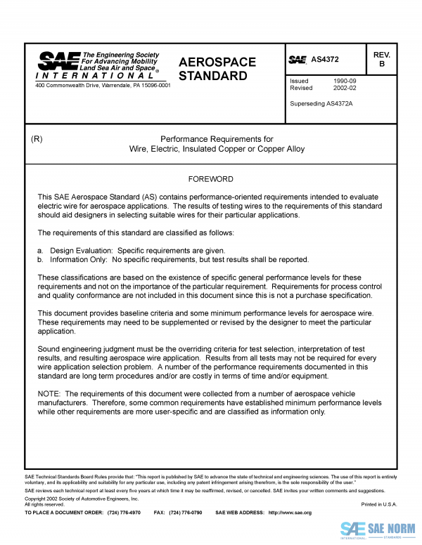 SAE AS 4372 Series PDF