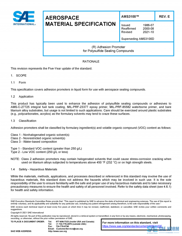 SAE AMS 3100 Series PDF