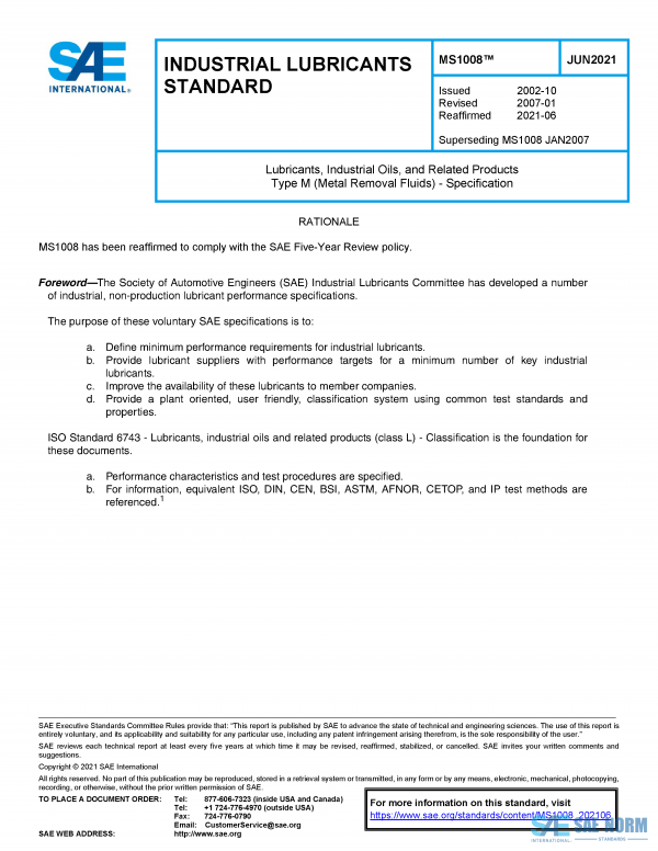 SAE MS 1008 Series PDF
