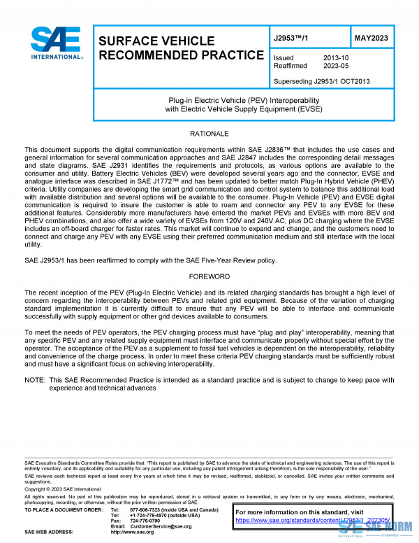 SAE J 2953/1 Series PDF