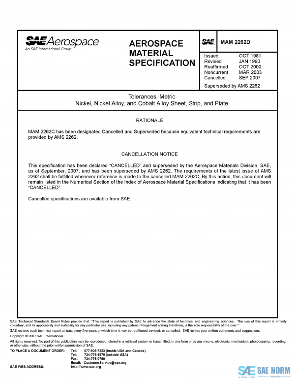 SAE MAM 2262 Series PDF