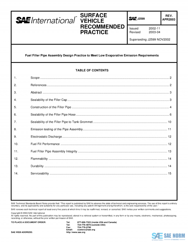 SAE J 2599 Series PDF