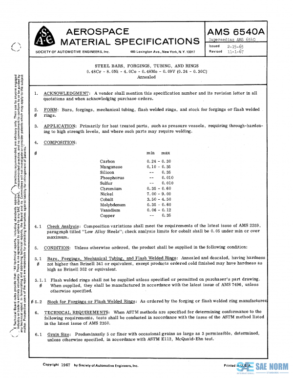 SAE AMS 6540 Series PDF