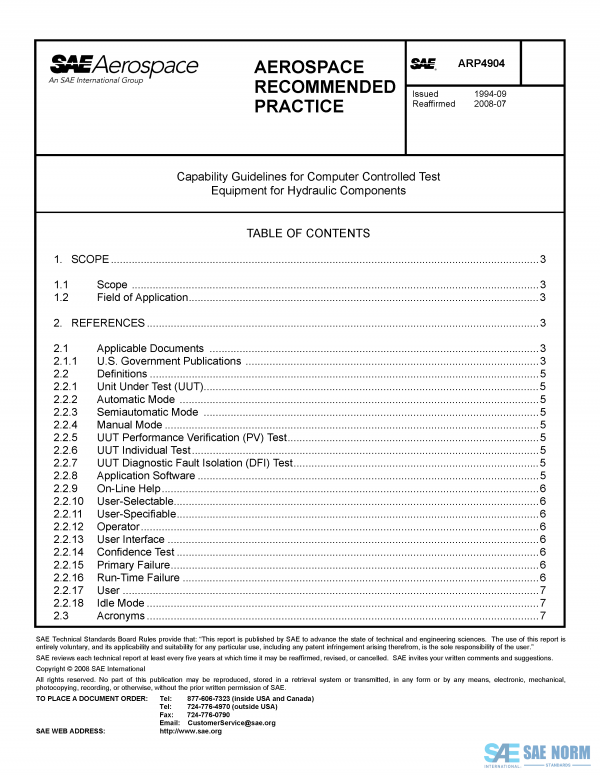 SAE ARP 4904 Series PDF