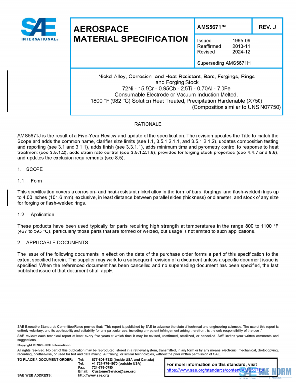 SAE AMS 5671 Series PDF