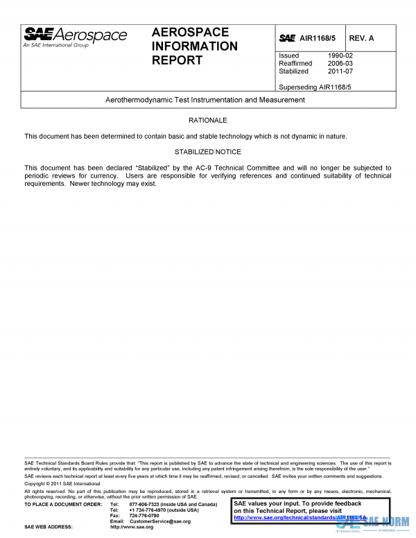 SAE AIR 1168/5 Series PDF