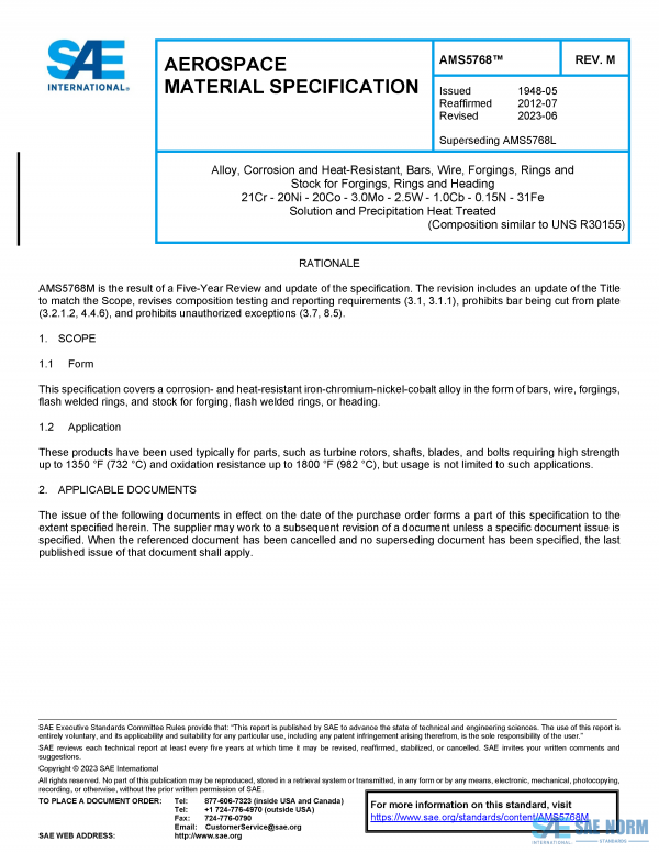 SAE AMS 5768 Series PDF